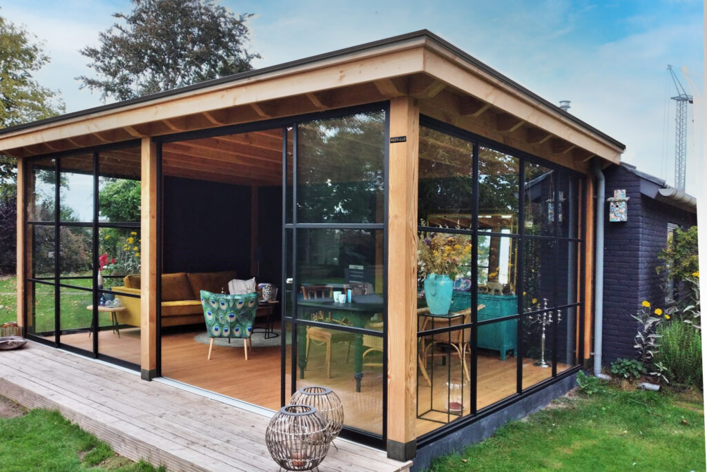 overkapping glazen schuifwand